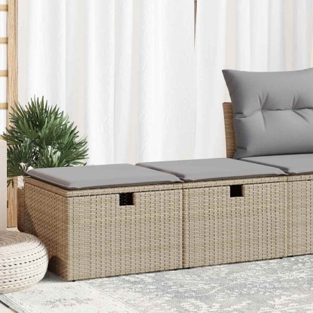 Set garden sofas and cushions 2 pcs synthetic rattan acacia beige | Foro24|Onlineshop| Casa, Jardín y Más Foro24.es