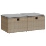 Set garden sofas and cushions 2 pcs synthetic rattan acacia beige | Foro24|Onlineshop| Casa, Jardín y Más Foro24.es