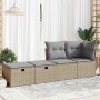 Set garden sofas and cushions 2 pcs synthetic rattan acacia beige | Foro24|Onlineshop| Casa, Jardín y Más Foro24.es