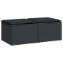 Set garden sofas and cushions 2 pcs synthetic rattan acacia black | Foro24|Onlineshop| Casa, Jardín y Más Foro24.es