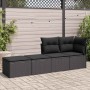 Set garden sofas and cushions 2 pcs synthetic rattan acacia black | Foro24|Onlineshop| Casa, Jardín y Más Foro24.es