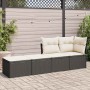 Set garden sofas and cushions 2 pcs synthetic rattan acacia black | Foro24|Onlineshop| Casa, Jardín y Más Foro24.es