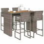 Gartenbar-Set ohne Kissen 5-teilig synthetisches Rattan Akaziengrau | Foro24|Onlineshop| Casa, Jardín y Más Foro24.es