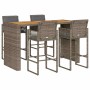 Gartenbar-Set mit 5 Stück Kissen synthetisches Rattan Akaziengrau von , Gartensets - Ref: Foro24-3328903, Preis: 623,30 €, Ra...