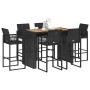 Gartenbar-Set ohne Kissen 7-tlg. synthetisches Rattan Akazie schwarz | Foro24|Onlineshop| Casa, Jardín y Más Foro24.es