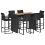 Gartenbar-Set ohne Kissen 7-tlg. synthetisches Rattan Akazie schwarz | Foro24|Onlineshop| Casa, Jardín y Más Foro24.es