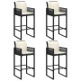 Garden bar set with cushions 5 pcs synthetic rattan acacia black by , Garden sets - Ref: Foro24-3328899, Price: 585,54 €, Dis...