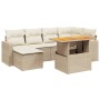 Set aus 7-teiligen Gartensofas und Kissen, synthetisches Rattan, beige von , Gartensets - Ref: Foro24-3271415, Preis: 614,74 ...