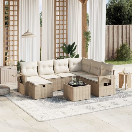 Set of garden sofas with beige cushions 8 pcs PE rattan by , Garden sets - Ref: Foro24-3263844, Price: 606,80 €, Discount: %