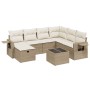 Set of garden sofas with beige cushions 8 pcs PE rattan by , Garden sets - Ref: Foro24-3263844, Price: 606,80 €, Discount: %