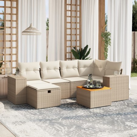 Set sofás de jardín 7 piezas y cojines ratán sintético beige | Foro24|Onlineshop| Casa, Jardín y Más Foro24.es