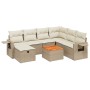 Juego de sofás de jardín con cojines beige 8 pzas ratán PE by , Garden sets - Ref: Foro24-3264964, Price: 602,96 €, Discount: %