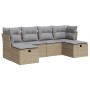 Set of garden sofas with cushions 6 pcs synthetic rattan beige | Foro24|Onlineshop| Casa, Jardín y Más Foro24.es