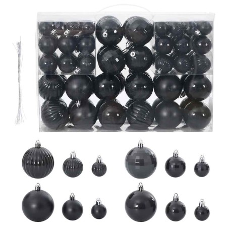 Weihnachtskugeln 100 Stück schwarz Ø3/4/6 cm von , Festliche Dekorationen - Ref: Foro24-4100005, Preis: 23,79 €, Rabatt: %