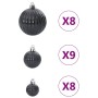 Christmas Balls 100 units black Ø3/4/6 cm by , Festive decorations - Ref: Foro24-4100005, Price: 23,79 €, Discount: %