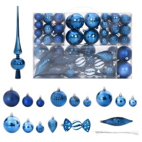 Christmas balls 98 units blue Ø3/4/6 cm by , Festive decorations - Ref: Foro24-4100013, Price: 24,42 €, Discount: %