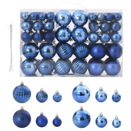 Christmas balls 100 units blue Ø3/4/6 cm by , Festive decorations - Ref: Foro24-4100007, Price: 23,79 €, Discount: %