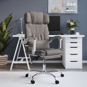 Reclining office chair with massage taupe gray