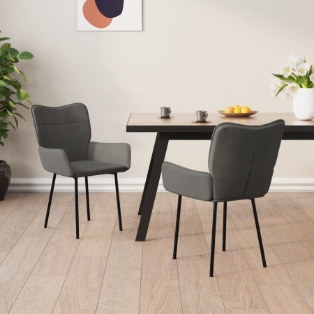 2 pcs light gray velvet dining chairs | Foro24|Onlineshop| Casa, Jardín y Más Foro24.es