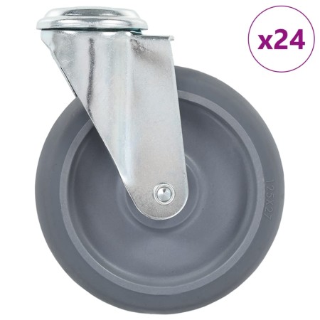 Ruedas giratorias con agujero pasador 24 unidades 125 mm | Foro24|Onlineshop| Casa, Jardín y Más Foro24.es