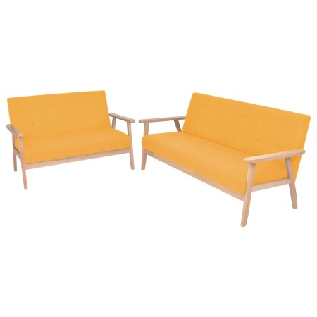 Set aus 2-teiligen Stoffsofas in gelber Farbe von , Sofas - Ref: Foro24-274918, Preis: 455,20 €, Rabatt: %