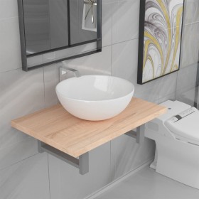 2-piece bathroom furniture set ceramic oak