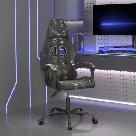 Black synthetic leather and camouflage swivel gaming chair by , Gaming chairs - Ref: Foro24-349530, Price: 117,83 €, Discount: %