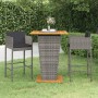 3-teiliges Garten-Barmöbel-Set und graue synthetische Rattankissen von vidaXL, Gartensets - Ref: Foro24-3094803, Preis: 313,6...