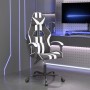 Black and white synthetic leather swivel gaming chair by , Gaming chairs - Ref: Foro24-349524, Price: 127,96 €, Discount: %