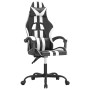 Black and white synthetic leather swivel gaming chair by , Gaming chairs - Ref: Foro24-349524, Price: 127,96 €, Discount: %