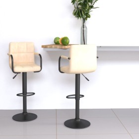 Kitchen stools 2 units cream velvet