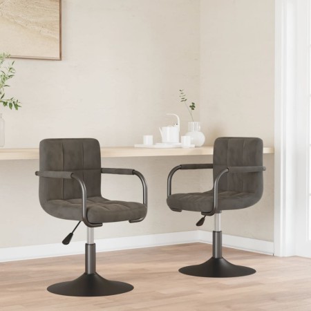 Swivel dining chairs 2 units dark gray velvet | Foro24|Onlineshop| Casa, Jardín y Más Foro24.es