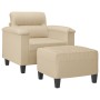 Armchair with stool cream microfiber fabric 60 cm by , Sofas - Ref: Foro24-3201229, Price: 232,68 €, Discount: %