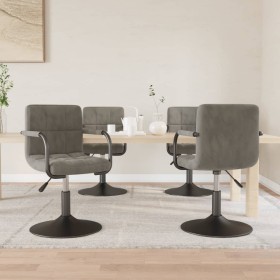 Swivel dining chairs 4 units light gray velvet