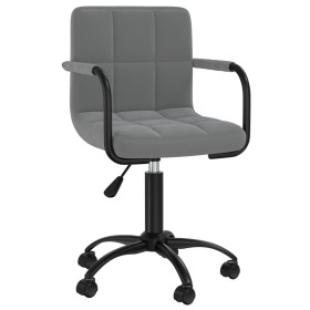 Dark grey velvet swivel dining chair