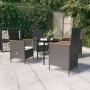 Juego de comedor de jardín 5 piezas con cojines negro de , Conjuntos de jardín - Ref: Foro24-3099444, Precio: 544,29 €, Descu...