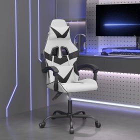 Silla gaming cuero sintético blanco y negro de , Sillones para videojuegos - Ref: Foro24-3143852, Precio: 117,14 €, Descuento: %