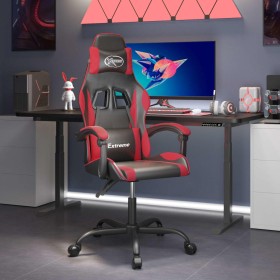 Black and red synthetic leather gaming chair