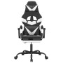 Silla gaming con reposapiés cuero sintético negro blanco de , Sillones para videojuegos - Ref: Foro24-3143859, Precio: 126,93...