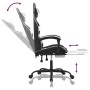 Silla gaming con reposapiés cuero sintético negro blanco de , Sillones para videojuegos - Ref: Foro24-3143859, Precio: 126,93...