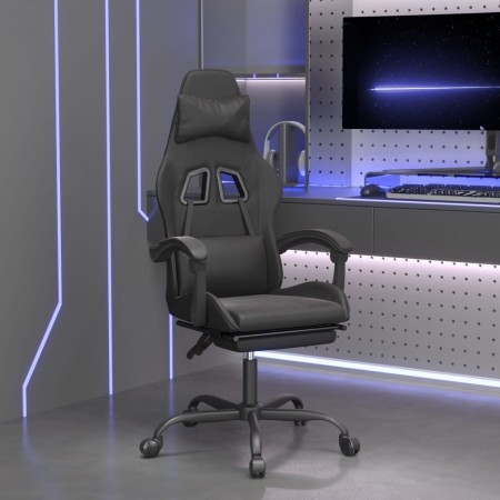 Silla gaming con reposapiés cuero sintético negro de , Sillones para videojuegos - Ref: Foro24-3143838, Precio: 127,24 €, Des...