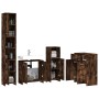 Set de muebles baño 4 pzas madera contrachapada roble ahumado de , Muebles de baño - Ref: Foro24-3154409, Precio: 206,34 €, D...