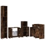 Set de muebles baño 4 pzas madera contrachapada roble ahumado de , Muebles de baño - Ref: Foro24-3154409, Precio: 206,34 €, D...