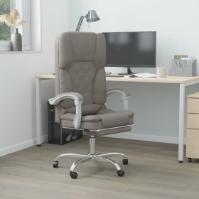 Reclining office chair with massage taupe gray