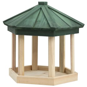 Comedero para pájaros octogonal madera maciza de abeto 33x30 cm de vidaXL, Comederos para pájaros - Ref: Foro24-314816, Preci...