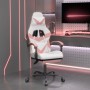 Silla gaming giratoria y reposapiés cuero sintético blanco rosa de , Sillones para videojuegos - Ref: Foro24-349564, Precio: ...