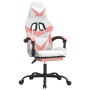 Swivel gaming chair and footrest synthetic leather white pink by , Gaming chairs - Ref: Foro24-349564, Price: 127,80 €, Disco...