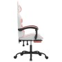 Silla gaming giratoria y reposapiés cuero sintético blanco rosa de , Sillones para videojuegos - Ref: Foro24-349564, Precio: ...