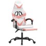 Swivel gaming chair and footrest synthetic leather white pink by , Gaming chairs - Ref: Foro24-349564, Price: 127,80 €, Disco...