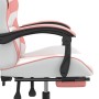 Swivel gaming chair and footrest synthetic leather white pink by , Gaming chairs - Ref: Foro24-349564, Price: 127,80 €, Disco...